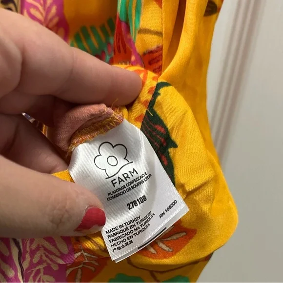 Farm Rio x Anthropologie one shoulder tropical dress size medium - Picture 4 of 5